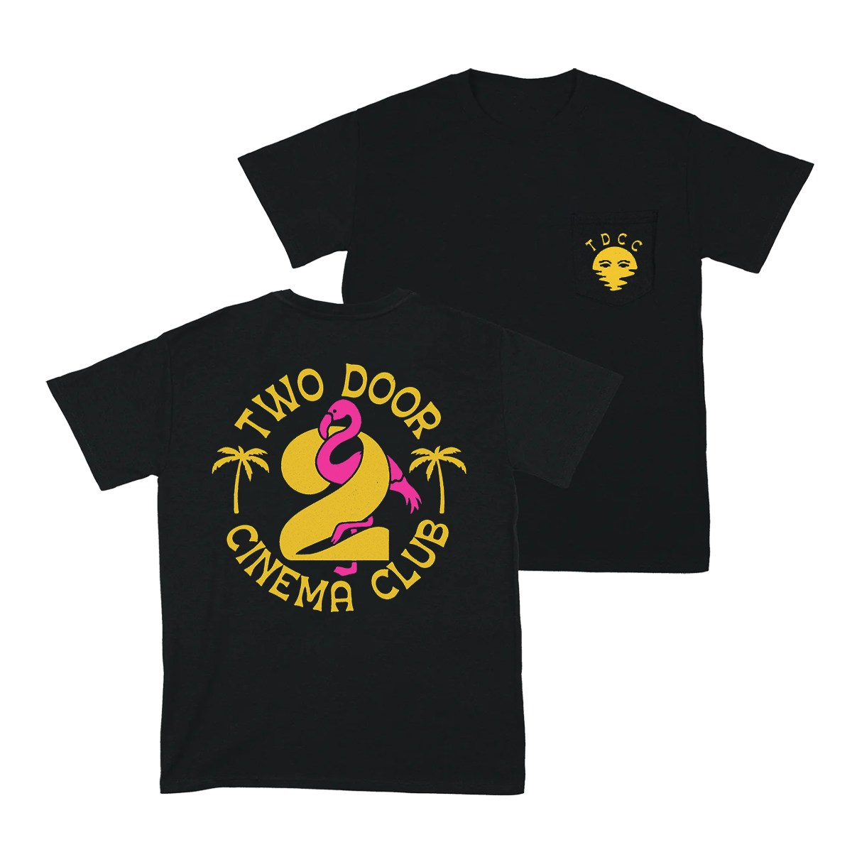 FLAMINGO POCKET T-SHIRT (BLACK)