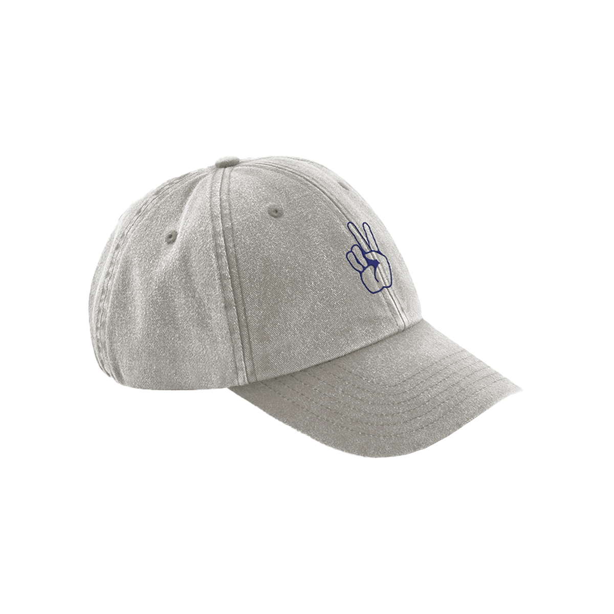 PEACE SIGN DAD HAT (GREY)