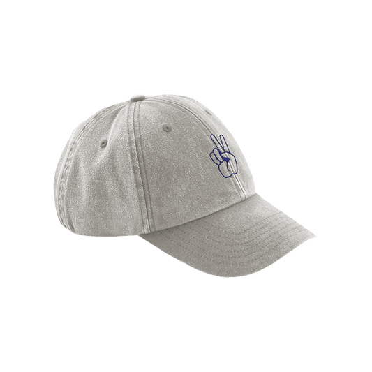 PEACE SIGN DAD HAT (GREY)