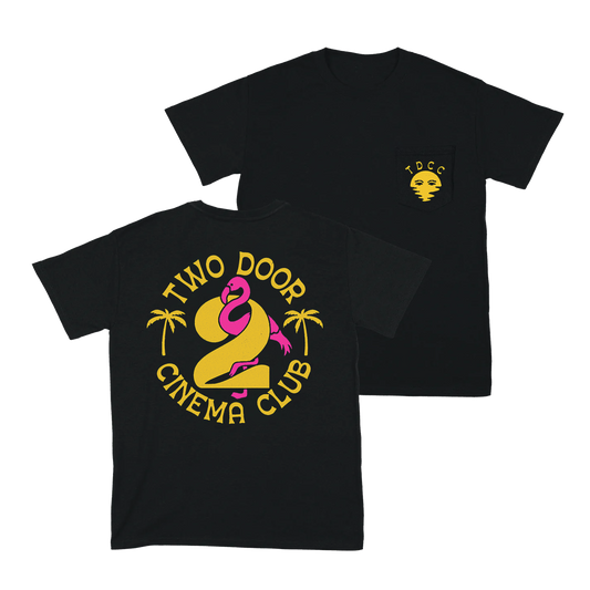 FLAMINGO POCKET T-SHIRT (BLACK)